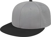 Cap America i8503 Flexfit Perforated Performance Cap Silver Black Light Gray Black / XS