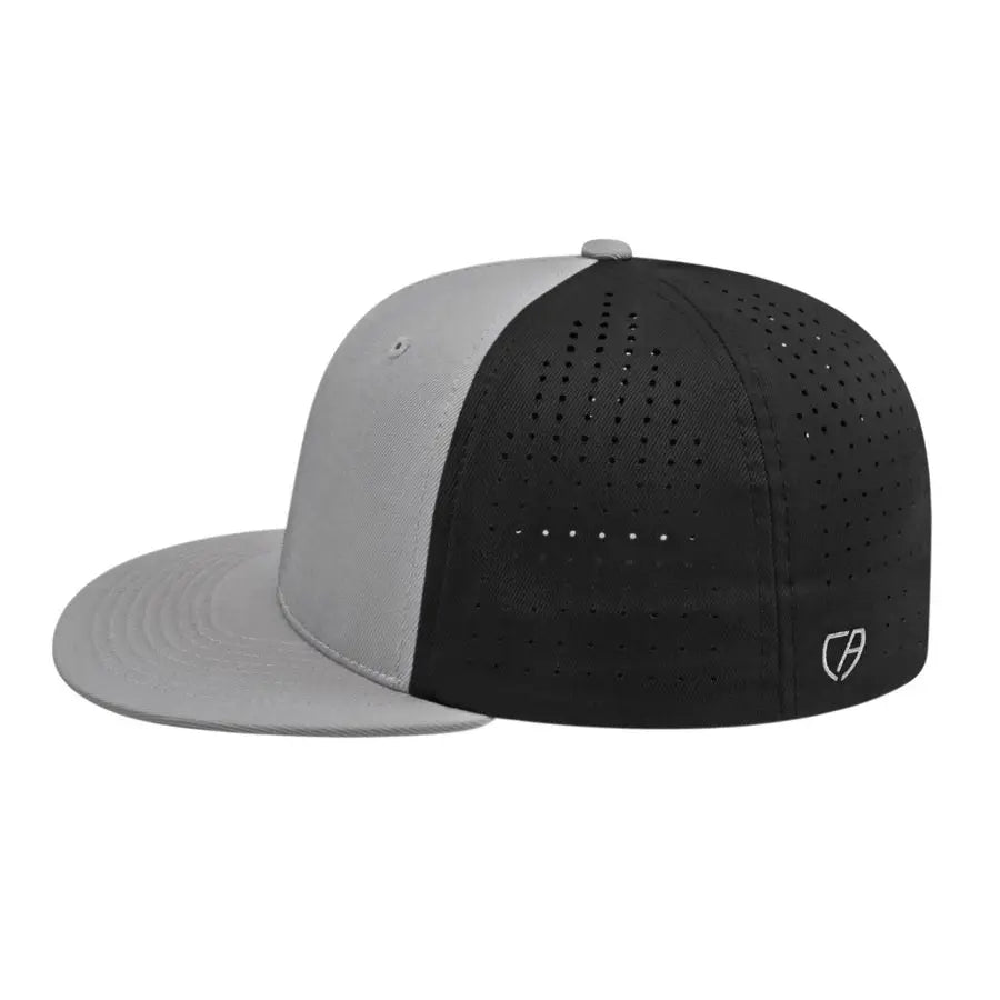 Cap America i8503 Flexfit Perforated Performance Cap - Silver Silver Black