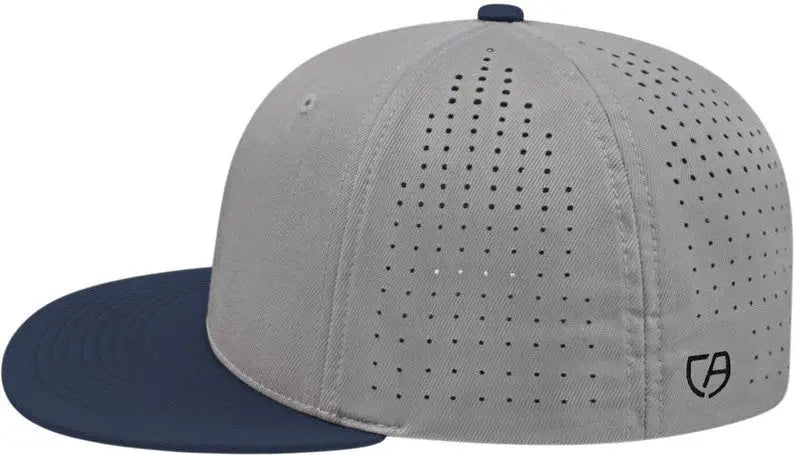 Cap America i8503 Flexfit Perforated Performance Cap - Silver Navy