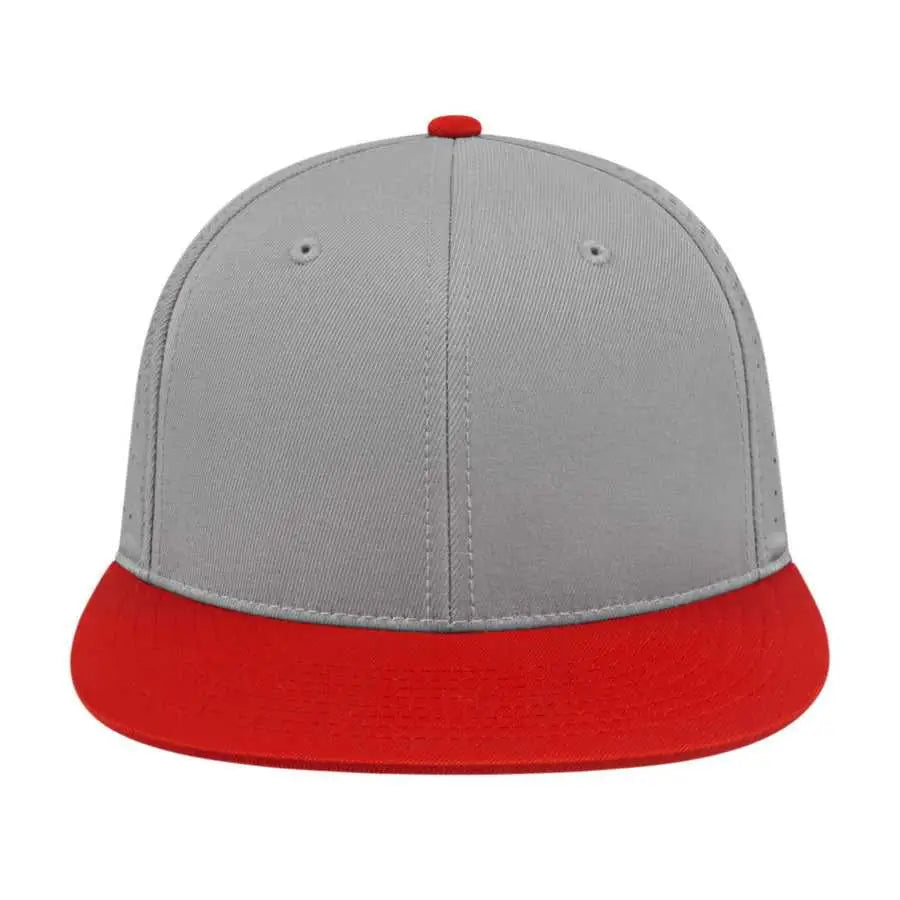 Cap America i8503 Flexfit Perforated Performance Cap - Silver Red