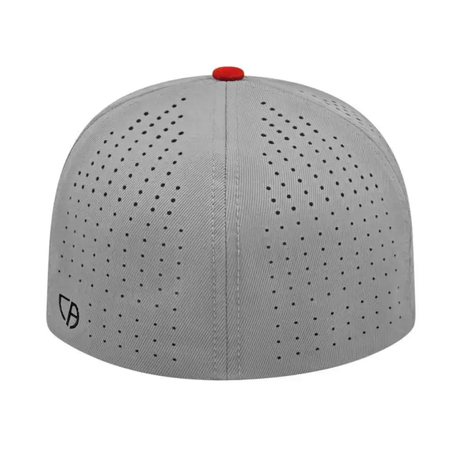 Cap America i8503 Flexfit Perforated Performance Cap - Silver Red