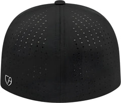 Cap America i8503 Flexfit Perforated Performance Cap White Black Black