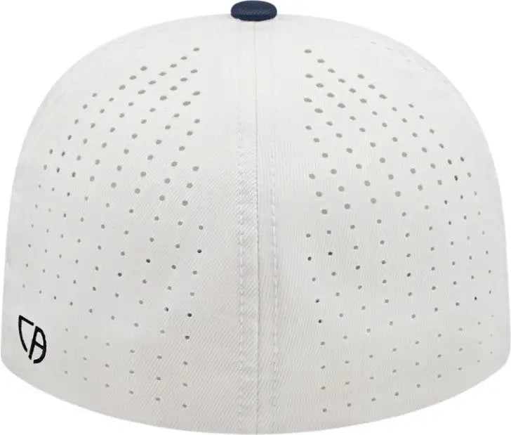 Cap America i8503 Flexfit Perforated Performance Cap - White Navy