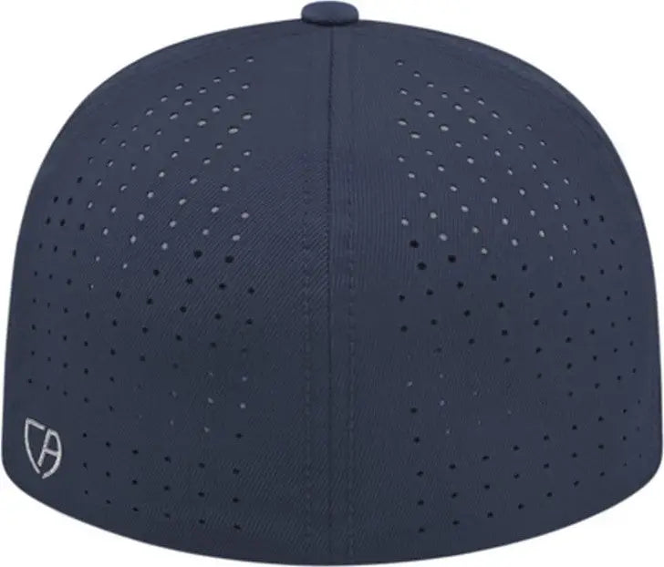Cap America i8503 Flexfit Perforated Performance Cap - White Navy Navy