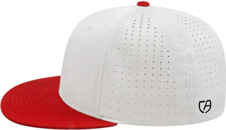 Cap America i8503 Flexfit Perforated Performance Cap - White Red