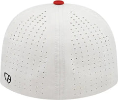Cap America i8503 Flexfit Perforated Performance Cap - White Red