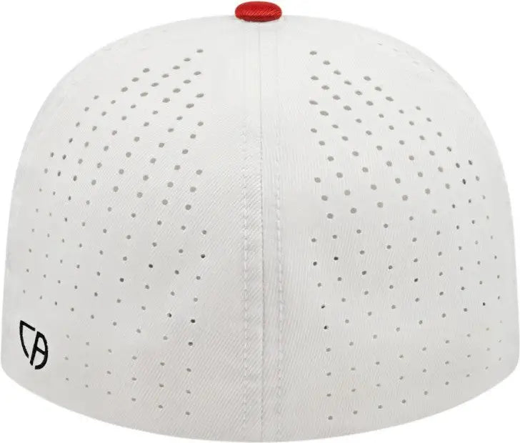 Cap America i8503 Flexfit Perforated Performance Cap - White Red Royal