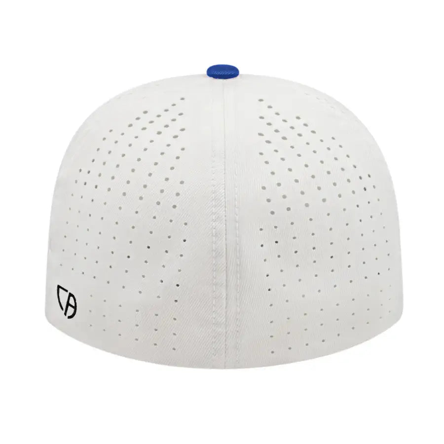 Cap America i8503 Flexfit Perforated Performance Cap - White Royal