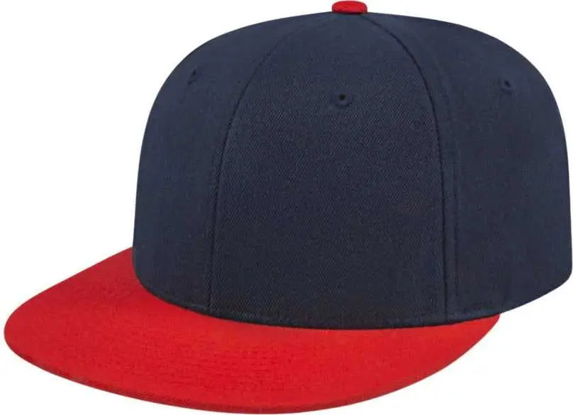 Cap America i8504 Flexfit Wool Blend Performance Cap Navy Red Navy Red / XS
