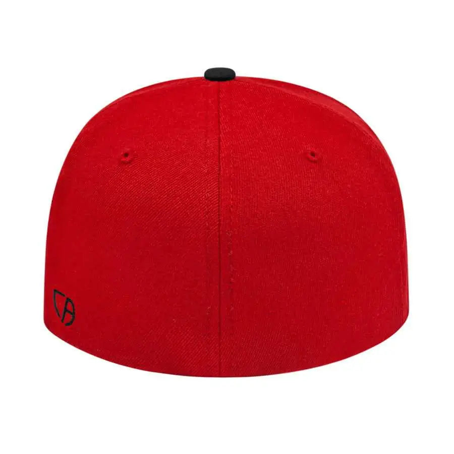 Cap America i8504 Flexfit Wool Blend Performance Cap - Red Black