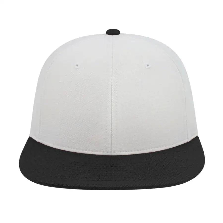 Cap America i8504 Flexfit Wool Blend Performance Cap - White Black