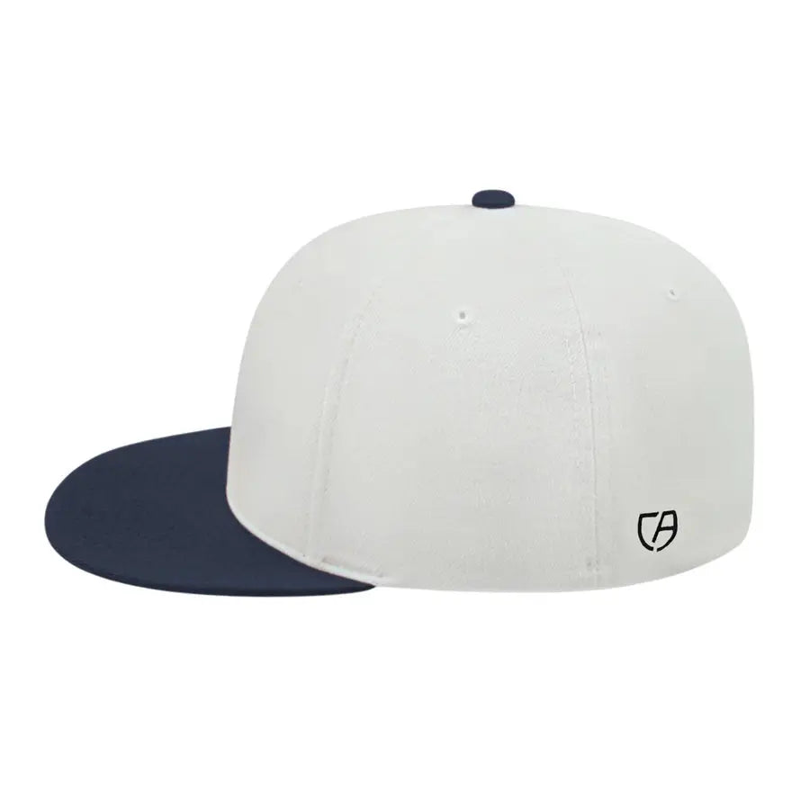 Cap America i8504 Flexfit Wool Blend Performance Cap - White Navy