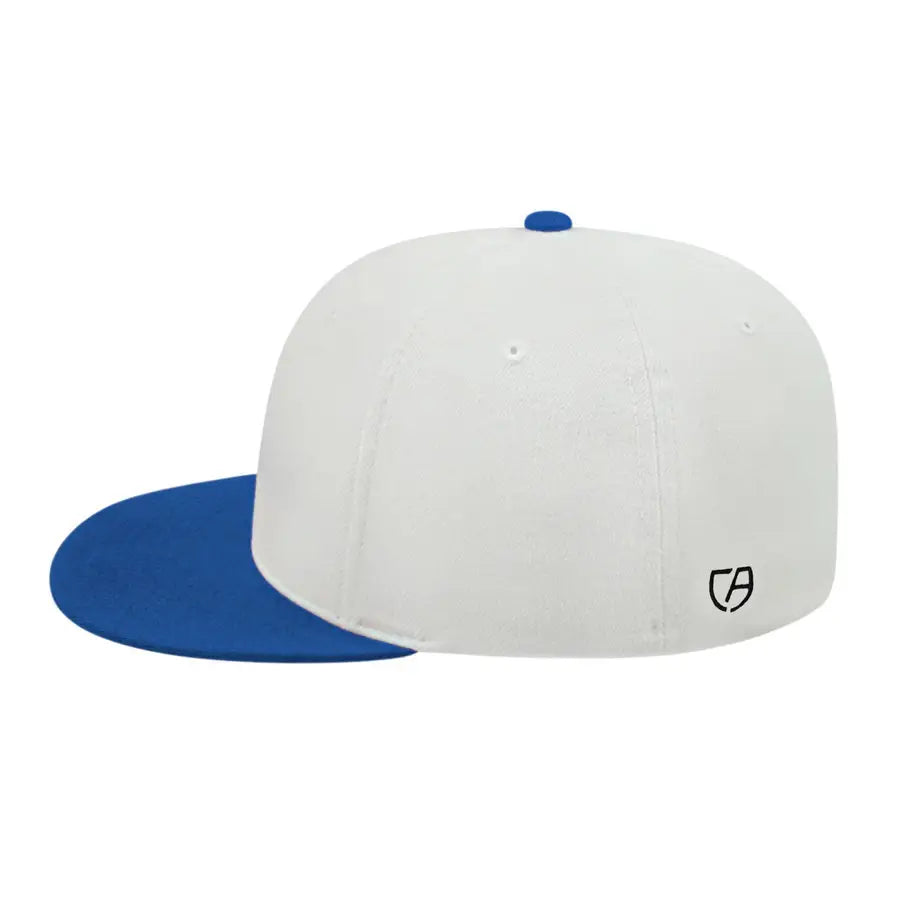 Cap America i8504 Flexfit Wool Blend Performance Cap - White Royal