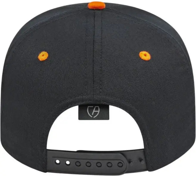 Cap America i8505 Original Poly/Cotton Snap Back Cap - Black Orange