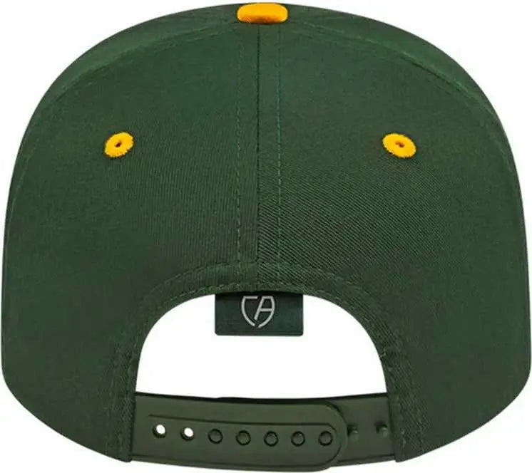 Cap America i8505 Original Poly/Cotton Snap Back Cap - Dark Green Athletic Gold