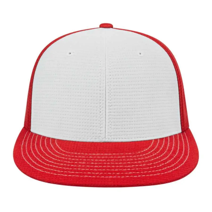 Cap America i8508 Flexfit Aerated Performance Cap - White Red
