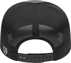 Cap America i8509 Flexfit 110 Melange Trucker Mesh Back Cap Charcoal Black Dark Gray Black / One Size Fits Most