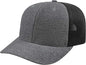 Cap America i8509 Flexfit 110 Melange Trucker Mesh Back Cap Charcoal Black Dark Gray Black / One Size Fits Most