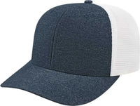 Cap America i8509 Flexfit 110 Melange Trucker Mesh Back Cap Dark Navy White Navy White / One Size Fits Most