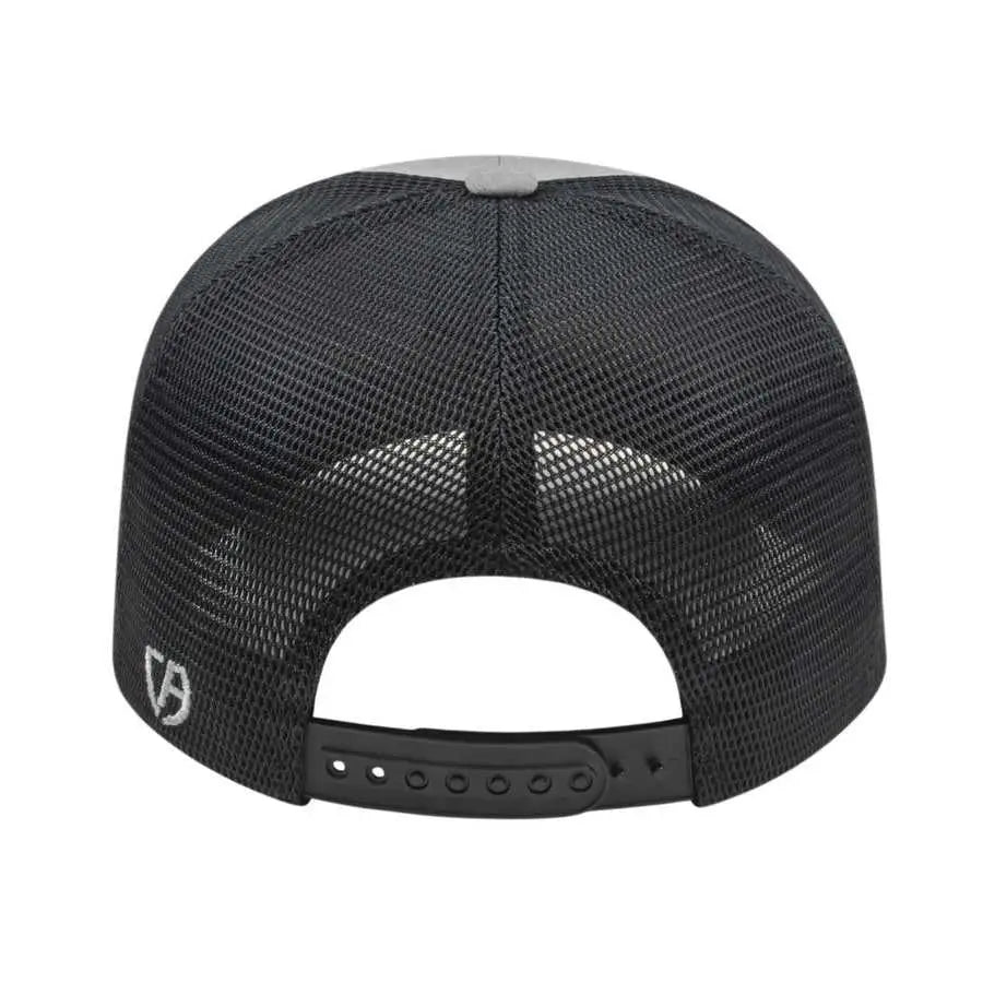 Cap America i8509 Flexfit 110 Melange Trucker Mesh Back Cap - Silver Black - Light Gray Black / One Size Fits Most