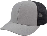 Cap America i8509 Flexfit 110 Melange Trucker Mesh Back Cap Silver Charcoal Black Light Gray Dark Gray Black / One Size