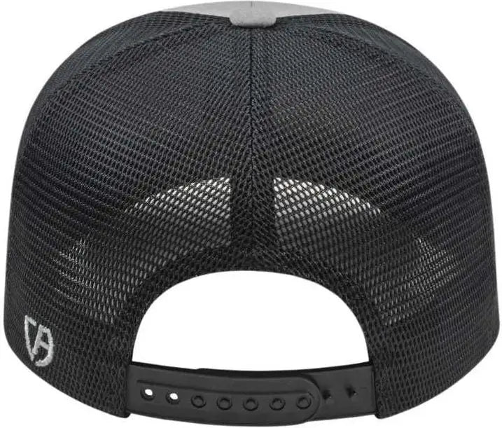 Cap America i8509 Flexfit 110 Melange Trucker Mesh Back Cap - Silver Charcoal Black - Light Gray Dark Gray Black