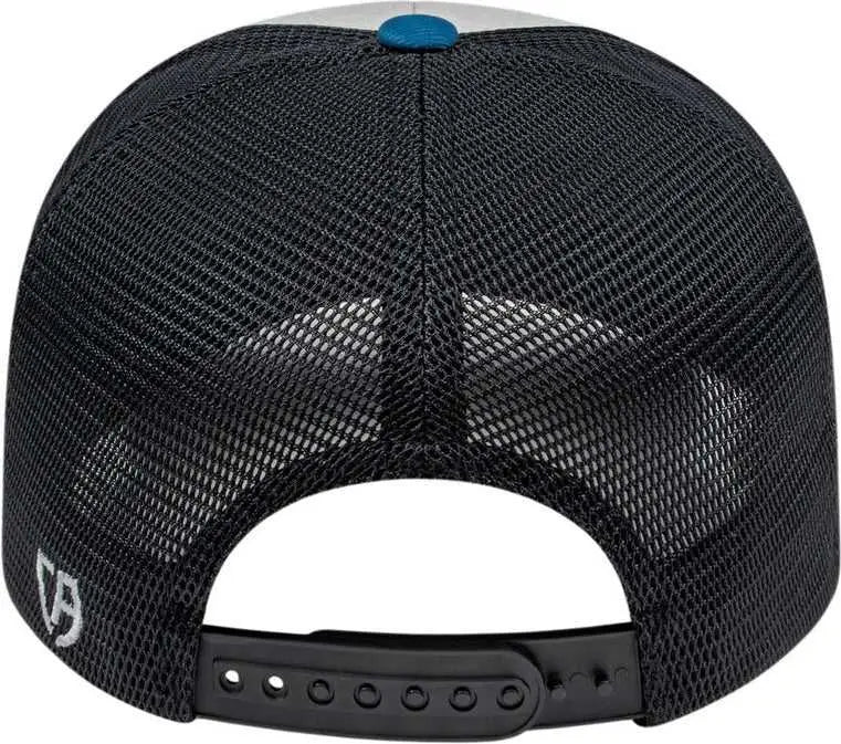 Cap America i8509 Flexfit 110 Melange Trucker Mesh Back Cap - Silver Indigo Black - Light Gray Navy / One Size Fits Most
