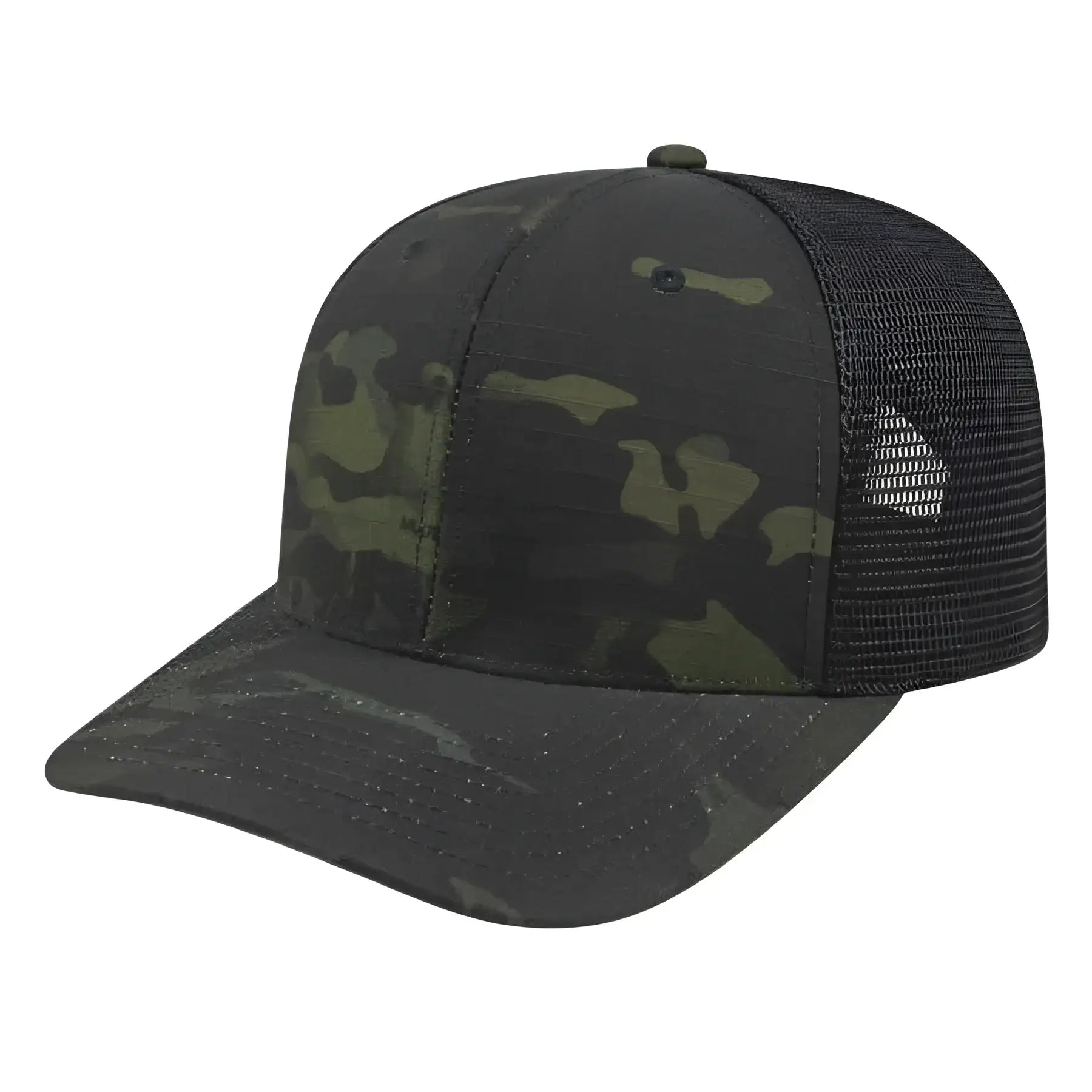 Cap America i8513 Flexfit 110 MultiCam Trucker Mesh Back Cap - MultiCam Black Black - MultiCam Black / One Size Fits