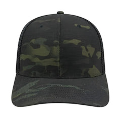 Cap America i8513 Flexfit 110 MultiCam Trucker Mesh Back Cap - MultiCam Black Black - MultiCam Black / One Size Fits