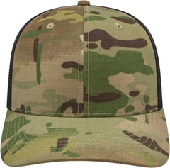 Cap America i8513 Flexfit 110 MultiCam Trucker Mesh Back Cap - MultiCam Original Black - MultiCam Black / One Size Fits