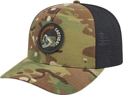 Cap America i8513 Flexfit 110 MultiCam Trucker Mesh Back Cap - MultiCam Original Black - MultiCam Black / One Size Fits