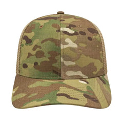 Cap America i8513 Flexfit 110 MultiCam Trucker Mesh Back Cap - MultiCam Original Khaki - MultiCam Khaki / One Size Fits