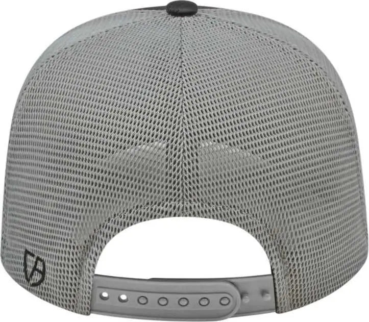 Cap America i8516 Flexfit 110 Jacquard Trucker Mesh Back Cap - Black Silver - Black Light Gray / One Size Fits Most