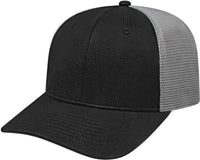 Cap America i8516 Flexfit 110 Jacquard Trucker Mesh Back Cap Black Silver Black Light Gray / One Size Fits Most