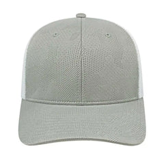 Cap America i8516 Flexfit 110 Jacquard Trucker Mesh Back Cap - Gray White - Gray White / One Size Fits Most