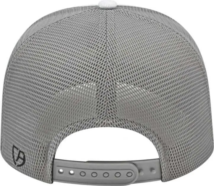 Cap America i8516 Flexfit 110 Jacquard Trucker Mesh Back Cap - White Silver - White Light Gray / One Size Fits Most
