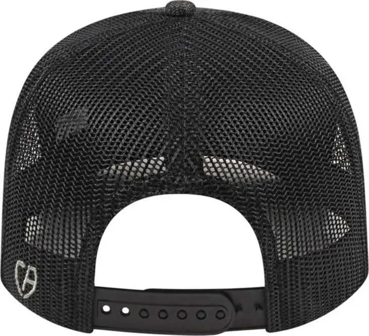 Cap America i8518 Premium Melange Trucker Mesh Back Cap - Black Black - Black / One Size Fits Most