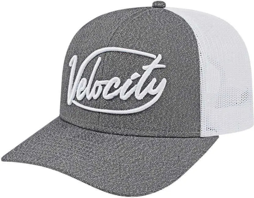 Cap America i8518 Premium Melange Trucker Mesh Back Cap - Gray White - Gray White / One Size Fits Most
