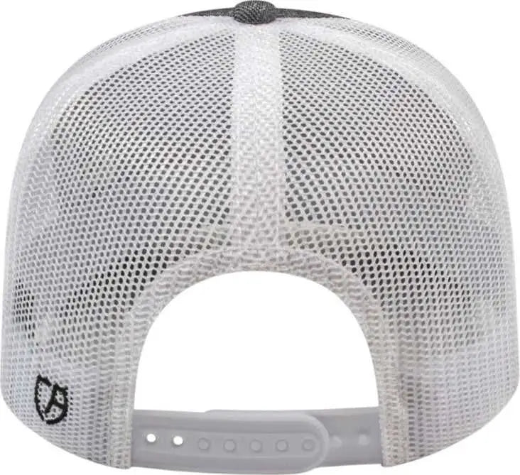 Cap America i8518 Premium Melange Trucker Mesh Back Cap - Gray White - Gray White / One Size Fits Most