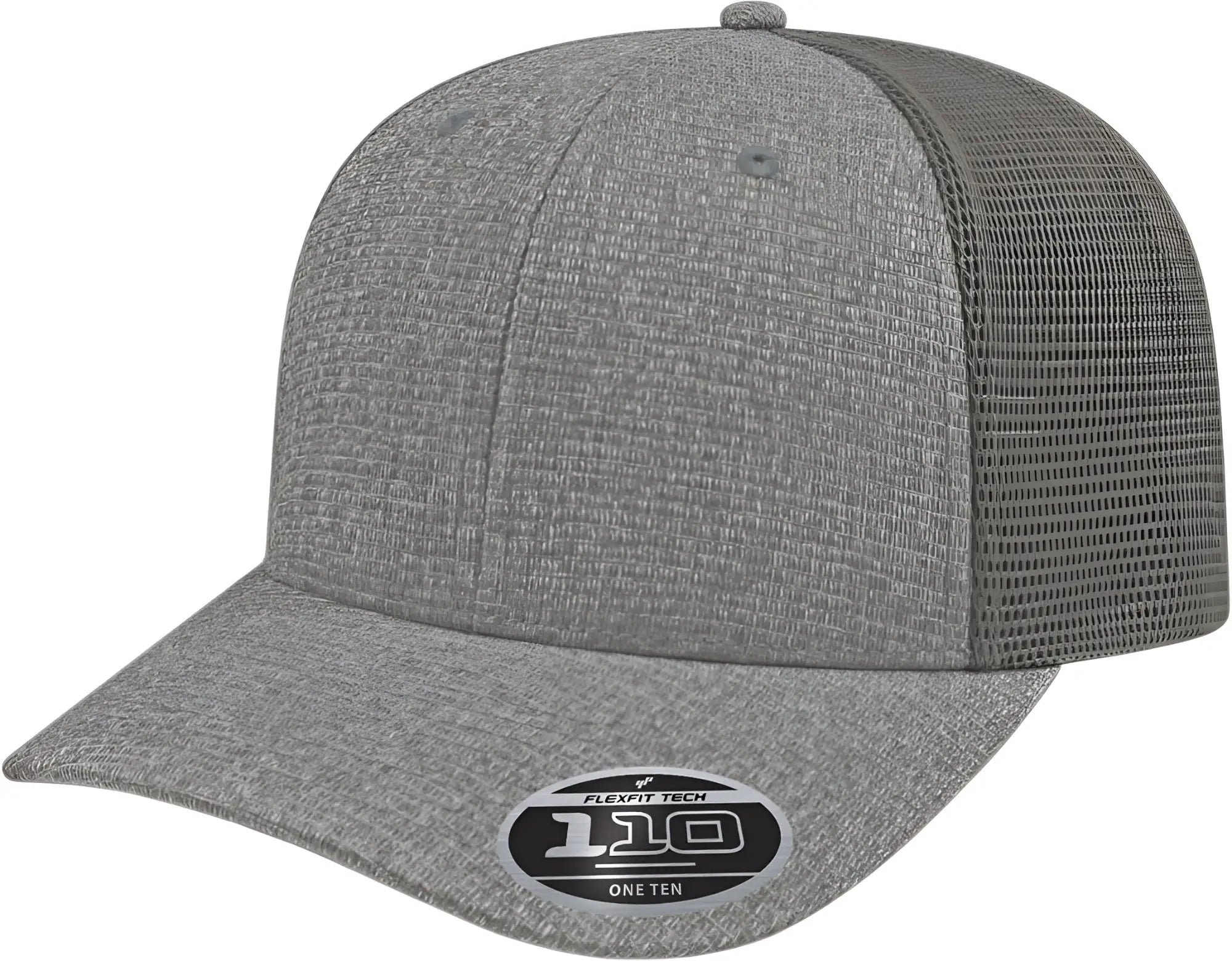 Cap America i8525 Flexfit 110 Ribbed TriBlend Trucker Mesh Back Cap - Heather Gray Gray - Heather Gray/Gray / OSFM