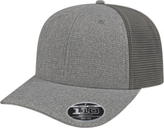 Cap America i8525 Flexfit 110 Ribbed TriBlend Trucker Mesh Back Cap - Heather Gray Gray - Heather Gray/Gray / OSFM
