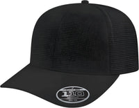 Cap America i8525 Flexfit 110 Ribbed TriBlend Trucker Mesh Back Cap - Black - Black / OSFM