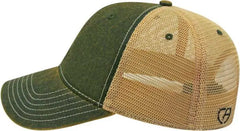 Cap America i8527 Premium Vintage Washed Mesh Back Cap Green Khaki Green Khaki / One Size Fits Most