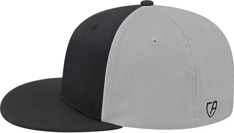 Cap America i8530 Flexfit Full Fabric Performance Cap - Black Black Silver
