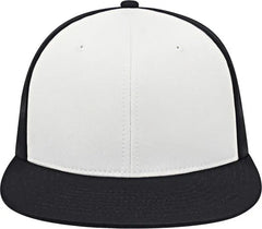 Cap America i8530 Flexfit Full Fabric Performance Cap White Black Black