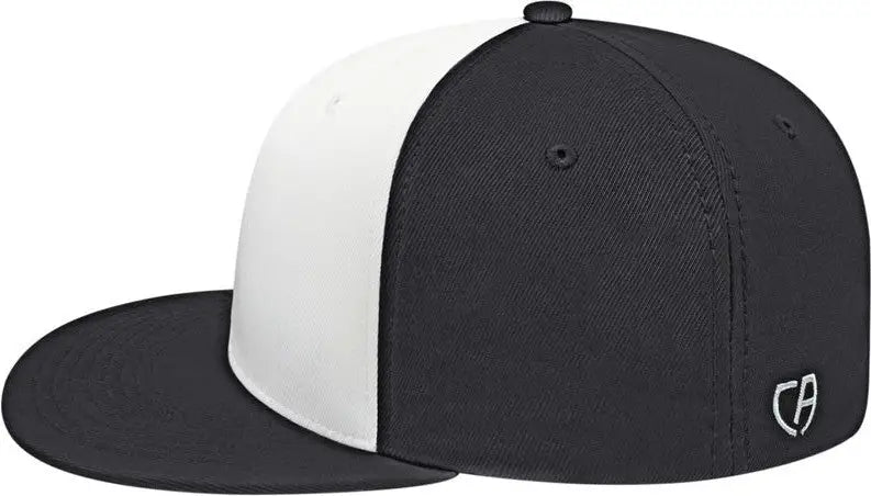Cap America i8530 Flexfit Full Fabric Performance Cap - White Black Black