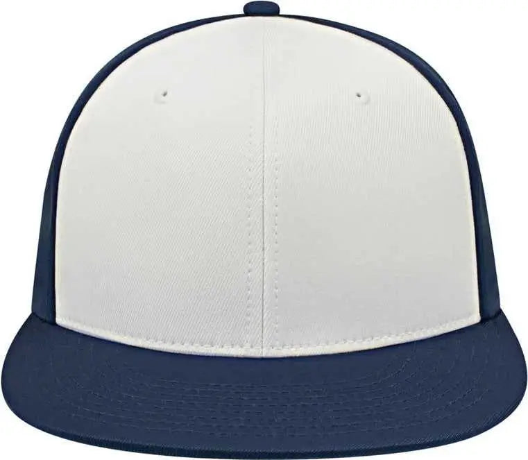 Cap America i8530 Flexfit Full Fabric Performance Cap - White Navy Navy