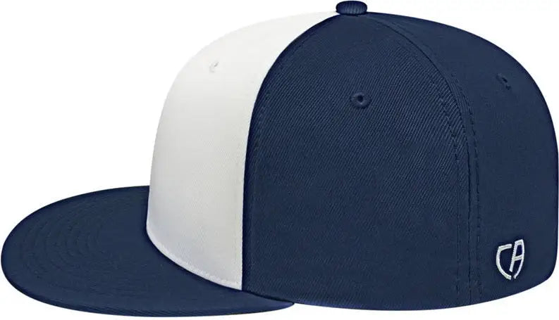 Cap America i8530 Flexfit Full Fabric Performance Cap - White Navy Navy