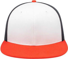 Cap America i8530 Flexfit Full Fabric Performance Cap White Orange Black