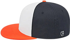 Cap America i8530 Flexfit Full Fabric Performance Cap White Orange Black